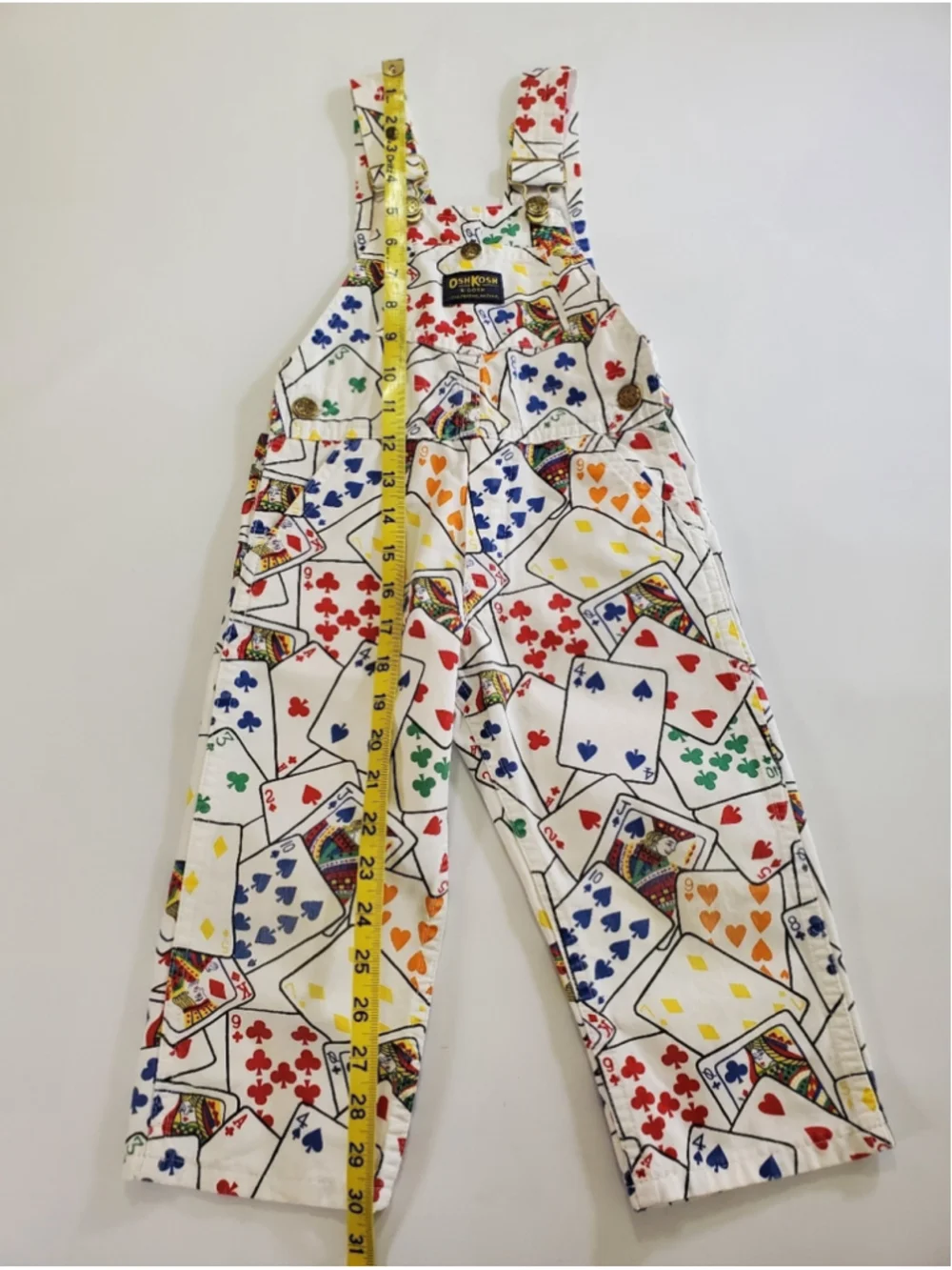 Vintage OshKosh B’Gosh Vestbak Overalls Rare Card Colorful Print Size 3T